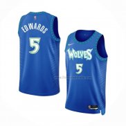 Maillot Minnesota Timberwolves Anthony Edwards NO 5 Ville Bleu