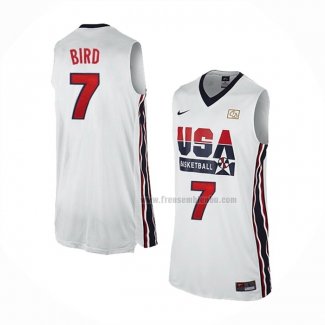 Maillot USA 1992 Larry Bird NO 7 Blanc