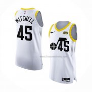 Maillot Utah Jazz Donovan Mitchell NO 45 Association Authentique 2022-23 Blanc