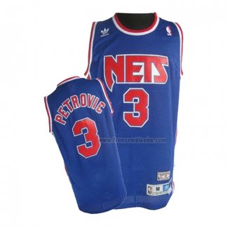 Maillot Brooklyn Nets Drazen Petrovic NO 3 Retro Bleu