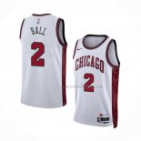 Maillot Chicago Bulls Lonzo Ball NO 2 Ville 2022-23 Blanc