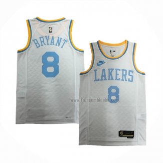 Maillot Los Angeles Lakers Kobe Bryant NO 8 Classic 2022-23 Blanc