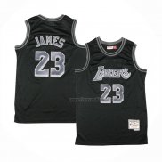 Maillot Los Angeles Lakers LeBron James NO 23 Retro Noir