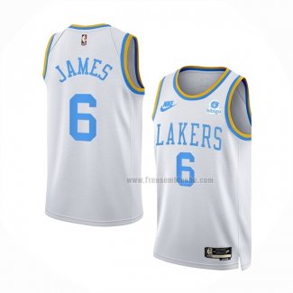 Maillot Los Angeles Lakers LeBron James NO 6 Classic 2022-23 Blanc