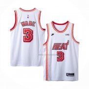 Maillot Miami Heat Dwyane Wade NO 3 Classic 2022-23 Blanc