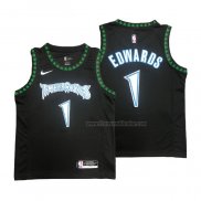 Maillot Minnesota Timberwolves Anthony Edwards NO 1 Classics Noir