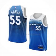 Maillot Minnesota Timberwolves Luka Garza NO 55 Ville 2023-24 Bleu