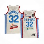 Maillot Philippine Justin Brownlee NO 32 Jeux Olympiques 2024 Blanc