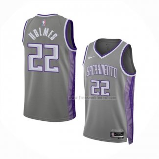 Maillot Sacramento Kings Richaun Holmes NO 22 Ville 2022-23 Gris