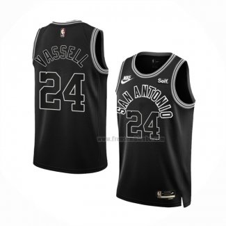 Maillot San Antonio Spurs Devin Vassell NO 24 Classic 2022-23 Noir