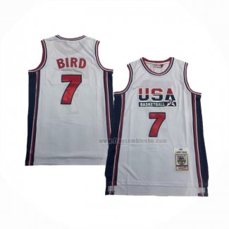 Maillot USA 1992 Larry Bird NO 7 Blanc1