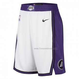 Short Los Angeles Lakers Ville 2022-23 Blanc