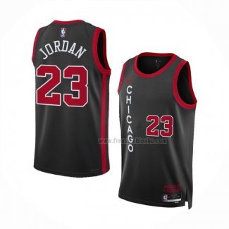 Maillot Chicago Bulls Michael Jordan NO 23 Ville 2023-24 Noir