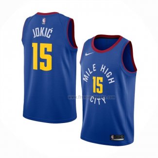 Maillot Denver Nuggets Nikola Jokic NO 15 Statement Bleu