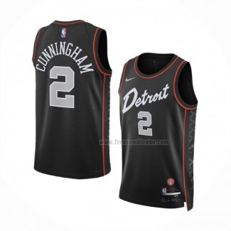 Maillot Detroit Pistons Cade Cunningham NO 2 Ville 2023-24 Noir