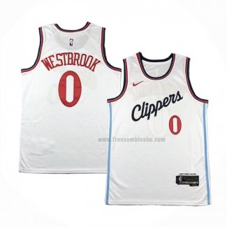 Maillot Los Angeles Clippers Russell Westbrook NO 0 Association 2024-25 Blanc