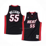 Maillot Miami Heat Jason Williams NO 55 Hardwood Classics Throwback Noir