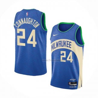 Maillot Milwaukee Bucks Pat Connaughton NO 24 Ville 2023-24 Bleu