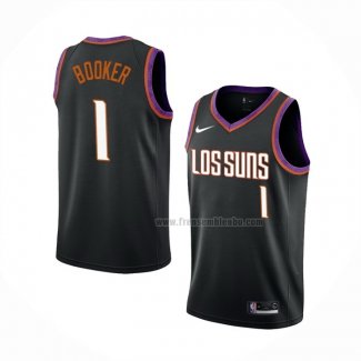 Maillot Phoenix Suns Devin Booker NO 1 Ville 2019-20 Noir