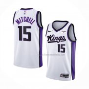 Maillot Sacramento Kings Davion Mitchell NO 15 Association 2023-24 Blanc