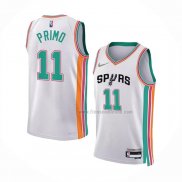 Maillot San Antonio Spurs Joshua Primo NO 11 Ville 2021-22 Blanc