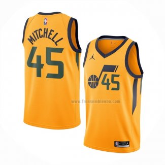 Maillot Utah Jazz Donovan Mitchell NO 45 Statement 2020 Jaune