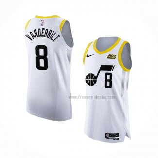 Maillot Utah Jazz Jarred Vanderbilt NO 8 Association Authentique 2022-23 Blanc